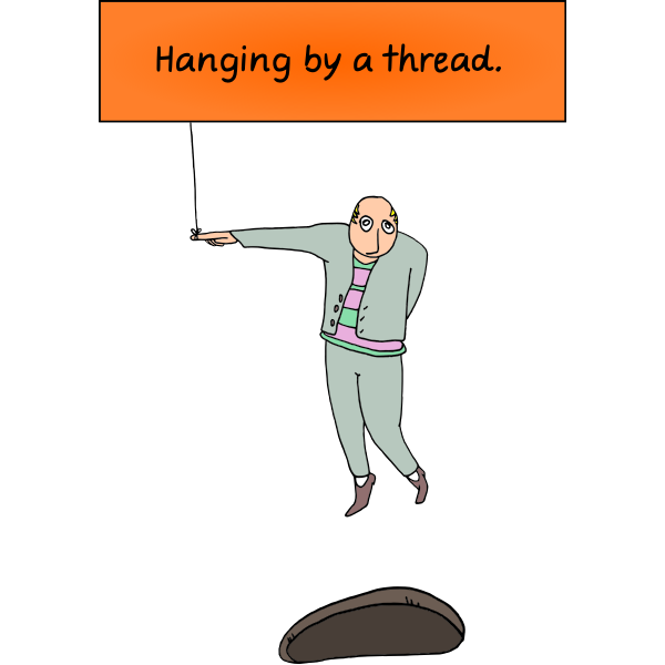 Hanging by a thread | Free SVG
